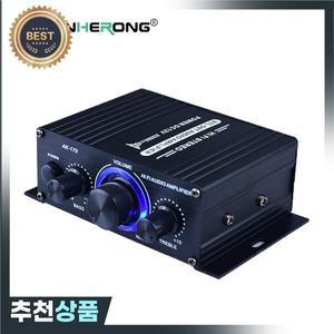 AK170 미니 디지털 파워 오디오 카 앰프 블루 라이트 스테레오 홈 시어터 클럽 파티 음악 200W x2
