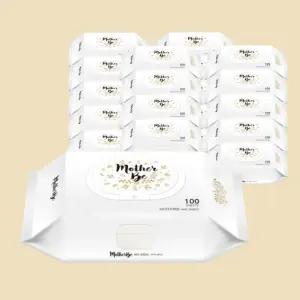 마더비 대용량물티슈 100매 x 20팩 두꺼운 신생아 유아 물티슈 도톰한 물휴지 캡형