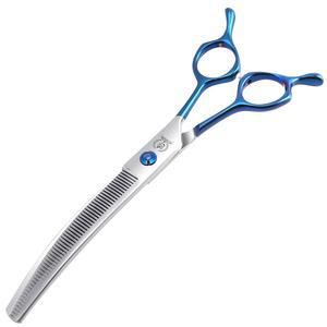 페니체 피크 커브드 시닝 가위 개 그루밍, 코팅 440C 스테인리스 스틸, 반려견용 7인치 전문가용 25도 블레이드 내구성 부드러운 모션 및 반려견 고양이용 절단