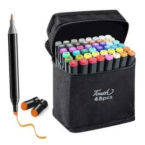 [에이치플러스몰]48색 마카펜 마커펜 드로잉펜 양쪽 트윈 싸인펜 미술