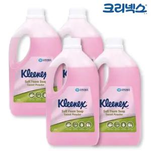 크리넥스 핸드워시 폼 솝 스윗파우더향 1.95L x 4개/거품/대용량/세정제/업소용/핸드세정/비누/손세정/향기