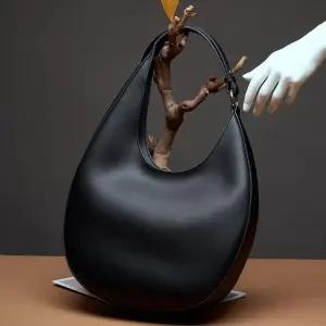 엘럽 여자 숄더백 봄가을 리얼 가죽 미니멀 초승달 가방 원템5