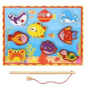 우드벨 바다 입체 자석 낚시놀이 복어 5783b 가베 도형 모양 퍼즐 끼우기 맞추기/낚시/물놀이/어린이/놀이
