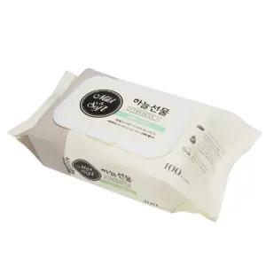 아기 물티슈 100매 12개 티슈 저자극 캡형 정제수/1회용/신생아/두꺼운/일회용/피부/안심/병원/학교/요양원