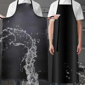주방 PU 하이롱 가죽 방수성 내유성 긁힘방지 앞치마 긴앞치마 업소용 허리 원피스 대형 카페 통기성 여름