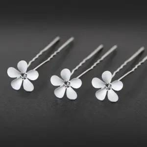 웨딩헤어핀 화이트플라워 U핀 뒤꽂이 올림머리장식 한복 인기제품 추천 머리장식