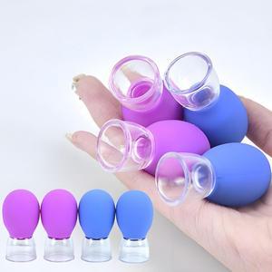 새로운 실리콘 진공 부항 항아리 셀룰 라이트 마사지 얼굴 침술 Hijama 흡입 탱크 슬리밍 바디 케어 뷰티