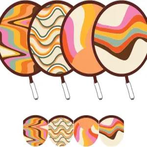 SUJJY 4팩 심플 리플 패턴 접이식 손 선풍기 여성용 컴팩트 지갑 콘서트 여행 실내 및 실외 활동을 위한