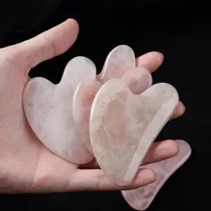 로즈 쿼츠 하트 괄사 마사지 얼굴 림프 순환 마사지기 (WFGUHYR)