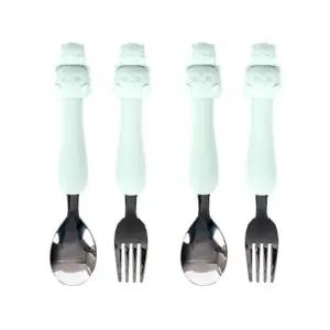 릴팡 유아 실리콘 스푼 포크 세트 유아식 열탕 X2