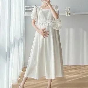 [하프클럽/알티피아]여자 스퀘어넥 스타일 임산부 반팔 롱원피스 고품질