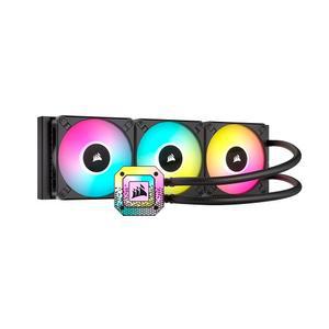 Corsair iCUE H150i 엘리트 CAPELIX XT 데스크탑 액체 CPU 쿨러 - AF120 RGB 팬 3개 360mm 라디에이터 인텔 LGA 1700, 1200, 115X, 2066, AMD AM5, AM4 포함된 커맨더 코어 블랙