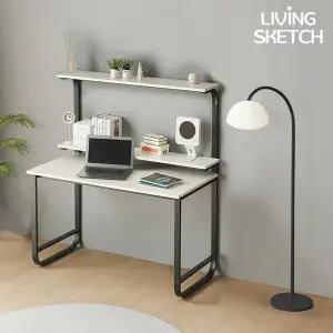 [리빙스케치] 국내제작 캠브리지 1200X700 높은 선반형 2단 A타입 책상[착불]E0등급 컴퓨터 학생용