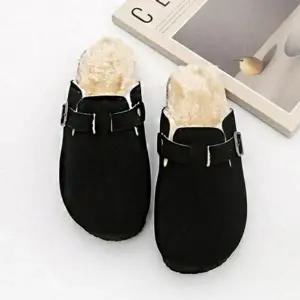 여자 방한 실내화 스타일 실외 따뜻한 안감 겨울 슬리
