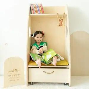 [비앙스] 하이드웰 유아 자작원목 독서 의자(서랍)