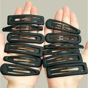 [셀러에이드]메탈 무광 블랙 똑딱이 엠보 헤어 핀 스타일링 삔 예쁜머리핀