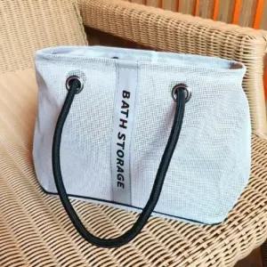 [라일리] Rly 메탈 프레임 메쉬 목욕바구니 그레이 대형 메쉬