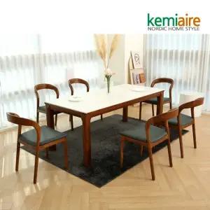 알리시아 6인 통세라믹 원목식탁SET(의자형) KHD-958S