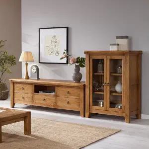 [마루엔개비] 우리목 2단 170거실장세트 2PC 원목 TV장