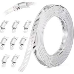 호스 클램프 스트랩 나사 밴드 조절식 웜 기어 클립 (패스너 포함) 파이프 덕트 주빌