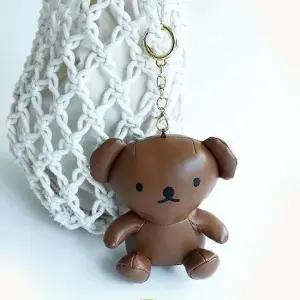 미피 인조가죽 인형 키링 보리스 브라운 1P 가방고리 봉제인형키홀더