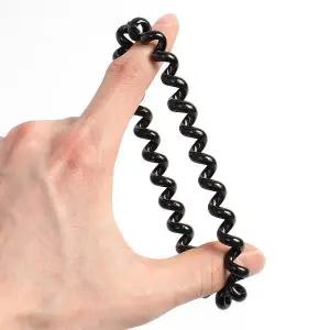 [콩심팥심]블랙 롱 머리끈 10p세트 자국 고무줄