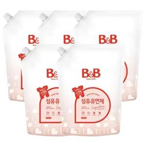 비앤비 유아 섬유유연제 시그니처 자스민&로즈향 리필 1500ml X5개
