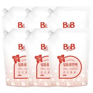 비앤비 유아 섬유유연제 시그니처 자스민&로즈향 리필 1500ml X6개