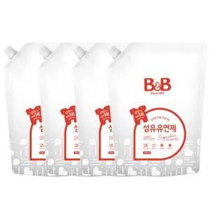 비앤비 유아 섬유유연제 시그니처 베리가못&자몽향 리필 1500ml X4개