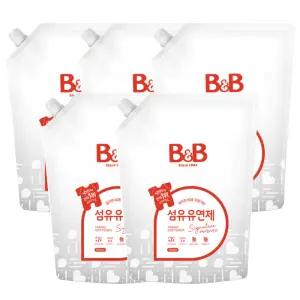 비앤비 유아 섬유유연제 시그니처 베리가못&자몽향 리필 1500ml X5개