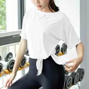 [하프클럽/]여자 요가복 스타일 트임 무지 반팔티 고품질 스판 운