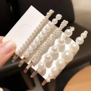 골드 머리핀 헤어악세사리 헤어핀 진주 5종세트 실핀