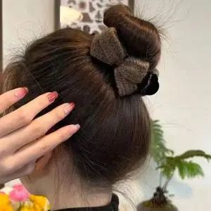 니트 고정 똥머리 여자 집게 올림머리 리본 머리핀
