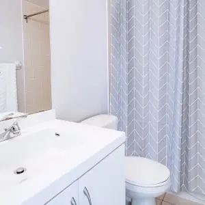 블루 헤링본 샤워 커튼 중 욕실커튼 방수커튼 욕조가