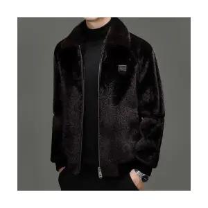 올요아 남자 키작남 바람막이 점퍼 밍크코트 겨울 캐주얼 코트 트렌드 럭셔리 보온 재킷 꾹4