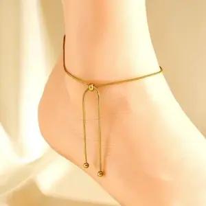 써지컬스틸 뱀줄발찌 길이조절 여자패션발찌 써지컬발 (WFLKQOD)