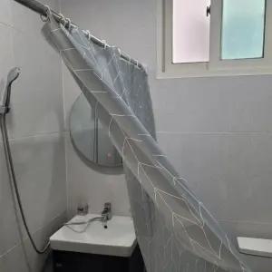 방수 샤워커튼 헤링본 패턴 그레이 색상 80x180 욕실 인테리어 커튼