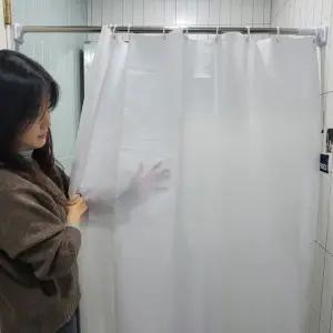 방수 비닐 샤워커튼 무지 화이트 디자인 180x180 욕실 인테리어