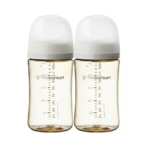더블하트 3세대 아기 젖병 240ml 젖꼭지 6개 베이지 BNA