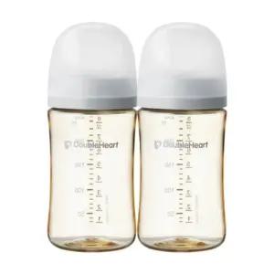 더블하트 3세대 아기 젖병 240ml 젖꼭지 6개 그레이 BNA