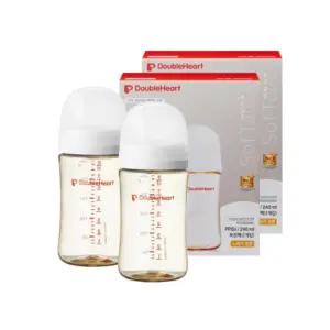 더블하트 3세대 젖병 노꼭지 트윈팩 화이트 240ml BNA