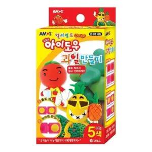 아모스 3500 아이도우 컬러점토 과일만들기 MA-823 5색.30g 개(1개입) (WFKGPGZ)