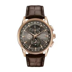 [신세계라이브쇼핑]시티즌 AT8113-12H 에코드라이브 라디오컨트롤 남성 가죽 시계