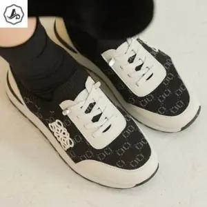 [애슬릿] 여성 스니커즈 니트 운동화 패턴 배색 발 편한