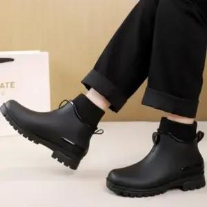 [옷자락]남성용 겨울 방한 미끄럼 방지 발목 레인부츠