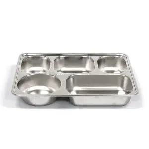 [룽스]군대식판 깊은 용 병원 급식 스텐 식판 304 5칸