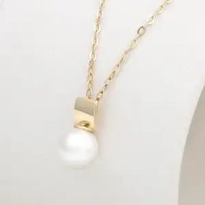 14K GOLD 6mm 진주 네모 금 펜던트 (WFKJQFY)