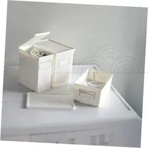 세제통 가루 소분 보관함 밀폐 투명 라벨 주방 수납 정리 용기 화이트