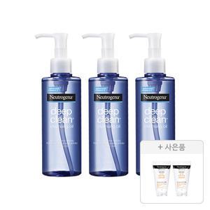 뉴트로지나 딥클린 클렌징 오일 200ml, 3개 + 증정(아크네 폼 10g, 2개)