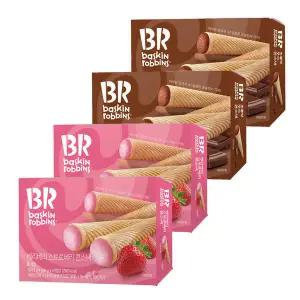 배스킨라빈스 콘스낵 2종 초콜릿무스/베리베리 스트로베리 54g x 4개